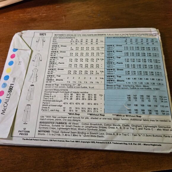 Maternity sewing patterns vintage 60s/70s dress, pants, tops unverified - Picture 8 of 8